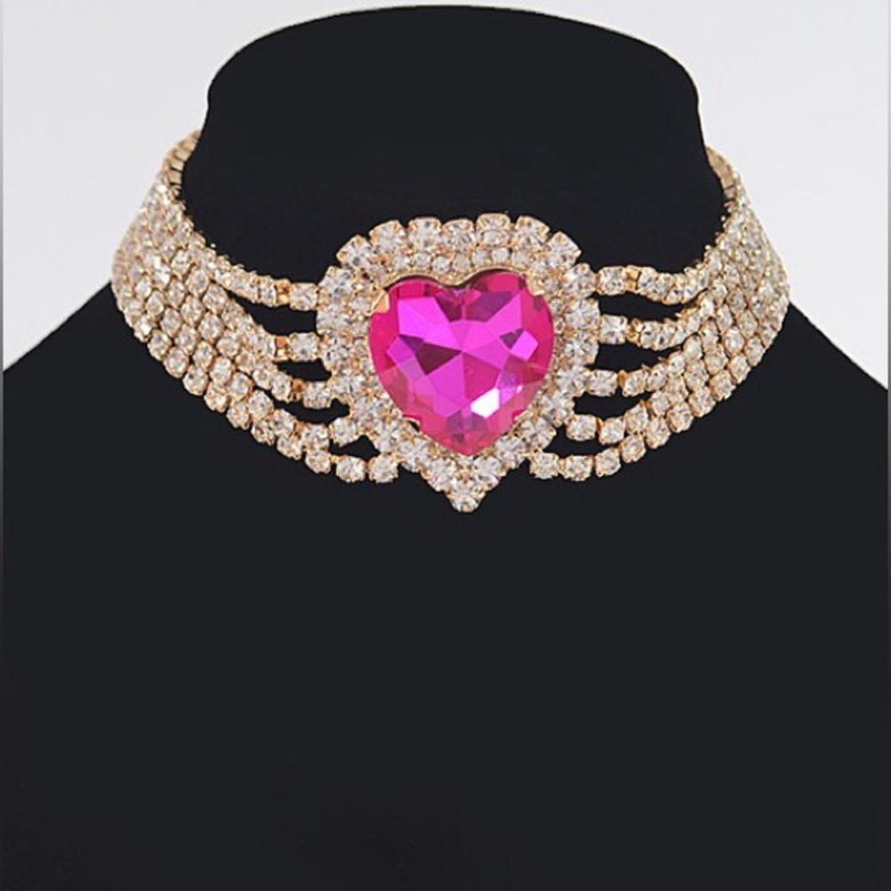 Heart Rhinestone Necklace - Picture 5 of 5
